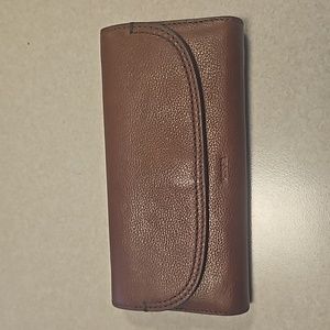 Fossil Cleo Clutch Wallet in Brandy Brown